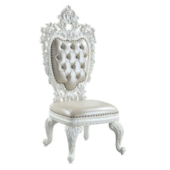 Sophisticated luxury radiates beautifully in the Vanaheim Dining Room Collection. Fabulous floral design with gorgeous details in each piece makes the collection classical and timeless. Antique white finish gives the surface an alluring feel and elegant t