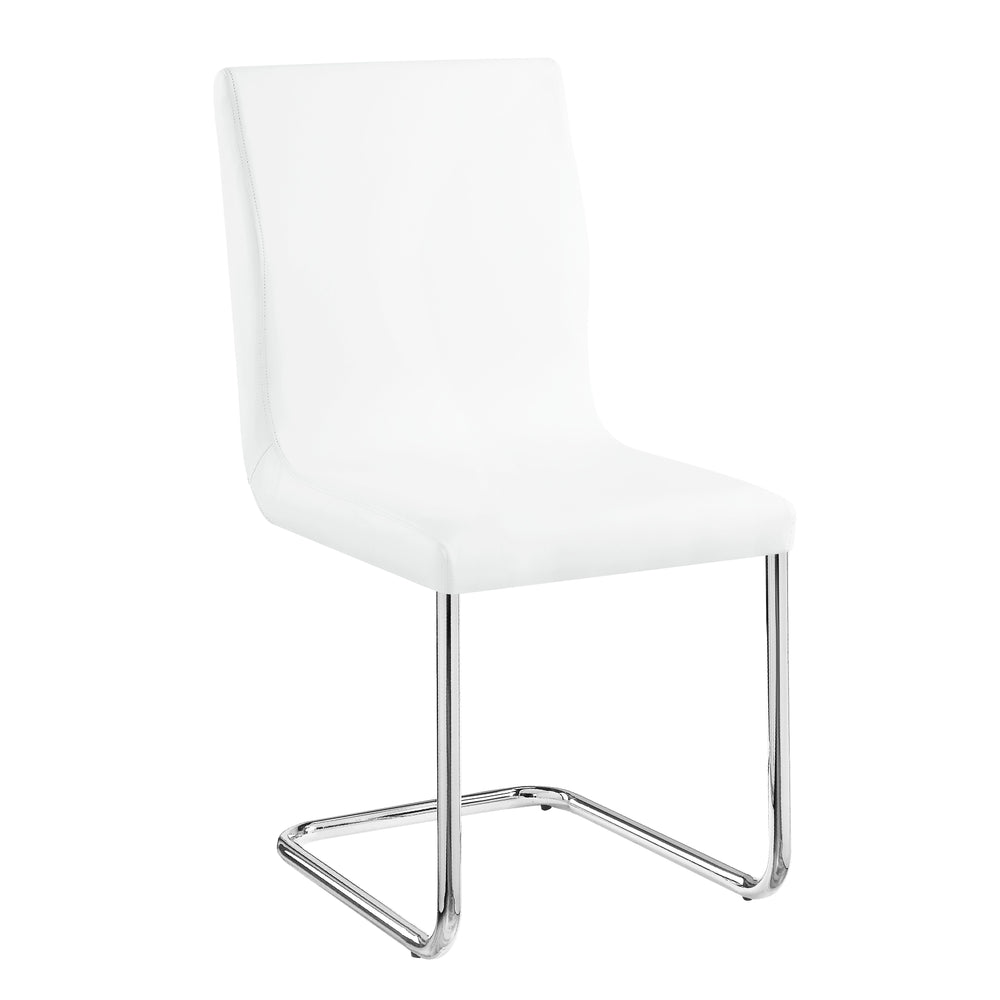 Modern and sophisticated, the Palton dining table offers an extension leaf that will add much-needed tabletop space for guests and additional workspace. The white high gloss finish