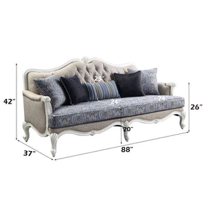 Ciddrenar - Sofa - Fabric & White Finish
