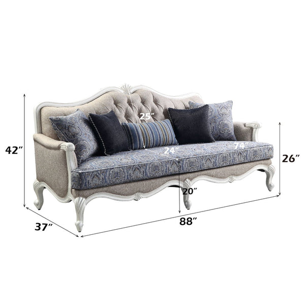 Ciddrenar - Sofa - Fabric & White Finish