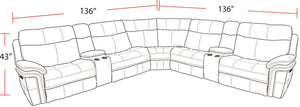 Mason - 7 Piece Modular Power Reclining Sectional With Power Adjustable Headrests - Charcoal