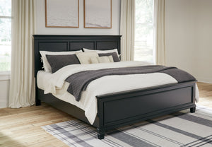 Lanolee - Black - King Panel Bed