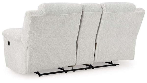 Frohn - Snow - Dbl Reclining Loveseat with Console