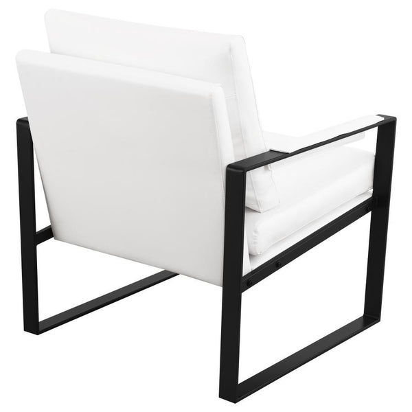 Rosalind - Upholstered Track Arm Accent Chair - White