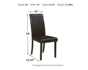Kimonte - Dark Brown - Dining UPH Side Chair (Set of 2)