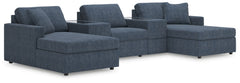 Looking cool and contemporary is great. But when it comes down to it, youâ€™re all about low-maintenance lounging. With the performance fabric on this sectional with console, cleaning spills is a breeze. Its customizable modular design caters to your ever