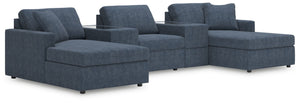Looking cool and contemporary is great. But when it comes down to it, youâ€™re all about low-maintenance lounging. With the performance fabric on this sectional with console, cleaning spills is a breeze. Its customizable modular design caters to your ever