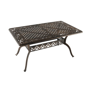 Room up to 6-8 people with 59" x 35.4" (L x W) rectangular tabletop<br>1.5"/1.9" umbrella hole fits most standard patio umbrellas (not included)<br>Resize the umbrella hole by removing the plug<br>Make this dining table more suitable for outdoors with cas
