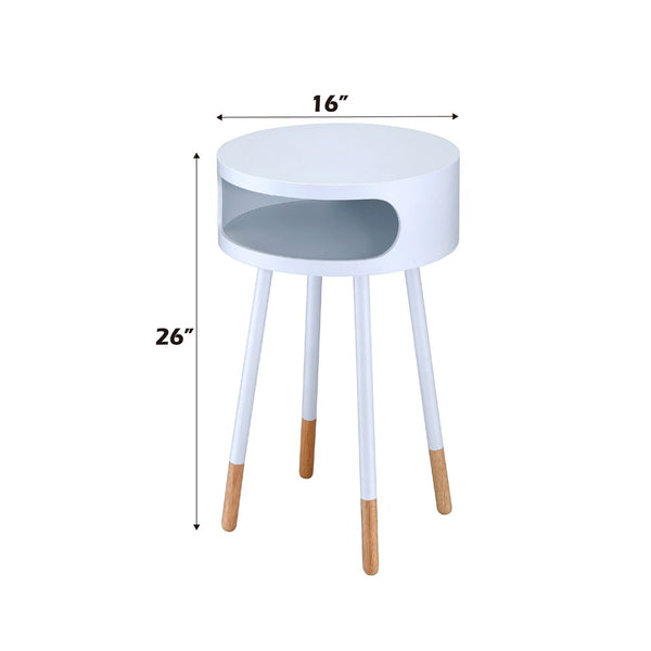 Sonria - End Table - White & Natural