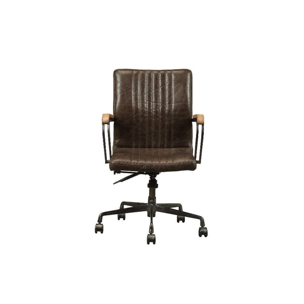  Adjustable Height (Pneumatic Lift) â€¢ Padded Back & Seat: Top Grain Leather Cushion