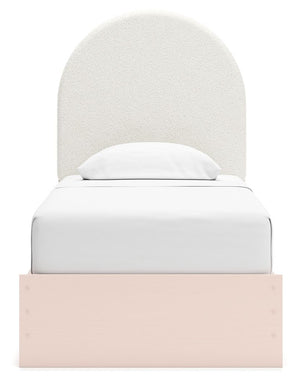 Wistenpine - Blush - Twin Upholstered Panel Bed With Under Bed Storage