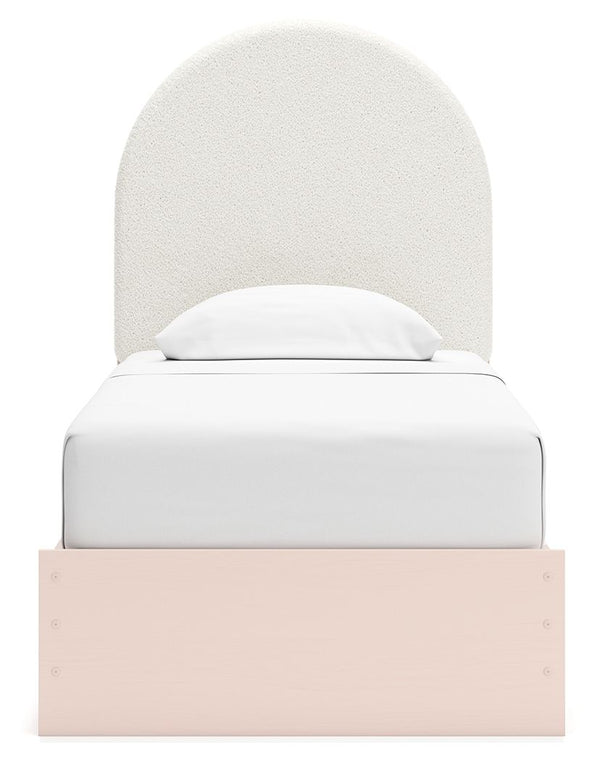 Wistenpine - Blush - Twin Upholstered Panel Bed With Under Bed Storage