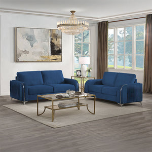 Wenona - Loveseat - Blue Velvet