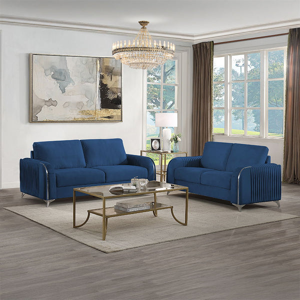Wenona - Loveseat - Blue Velvet