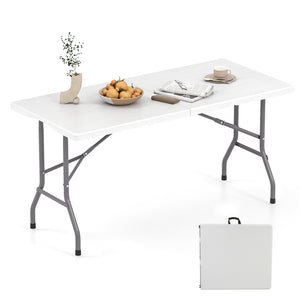 Portable and foldable design allows for easy storage and transportation<br>Convenient built-in handle ensures effortless mobility wherever you go<br>Crafted with a selected HDPE tabletop known for its durability<br>The mimic wood grain surface is wear-res