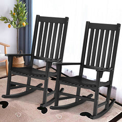 This rocking chair is constructed of premium acacia wood  which is corrosion-resistant and durable to support your long-term use. Â  Designed with contoured slatted seat  high back and widened armrest  the chair will give you comfortable sitting feeling t