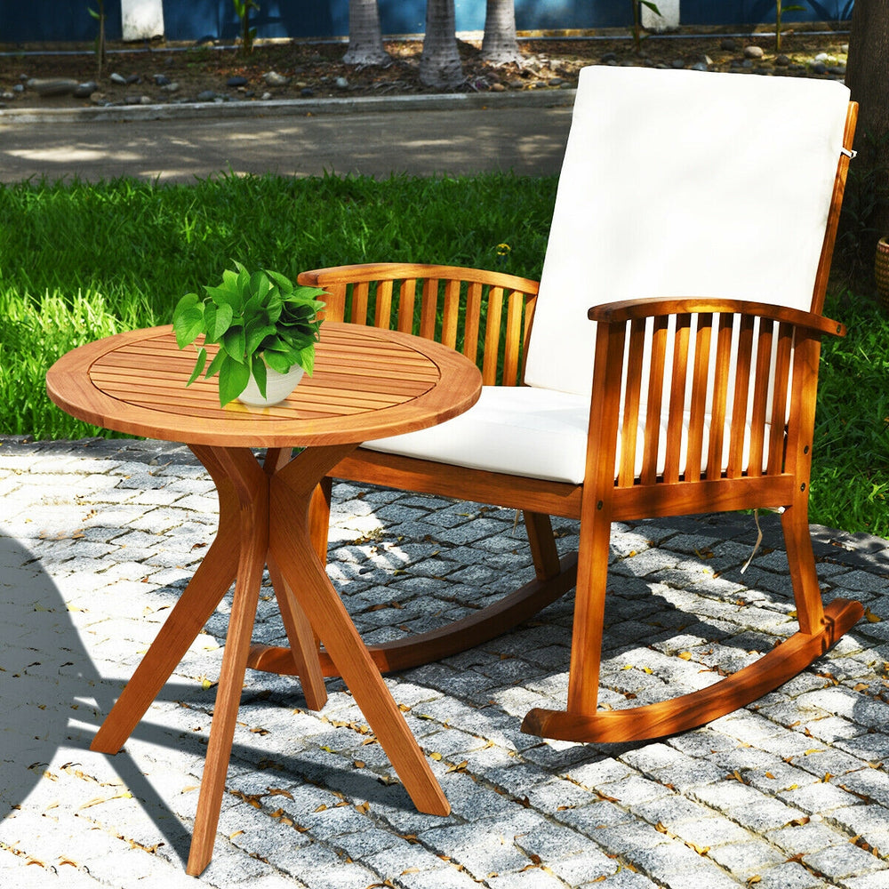 Crafted with solid wood  the frame of table is sturdy and can be used for long time. And the legs of the table are designed like X-shape which also adds stability of the table. Â  With varnish on the surface  the side table is waterproof and scratch-resis