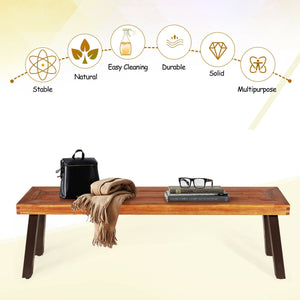 Â Solid acacia wood for durability and long service life<br>Â Solid and thick steel legs provide stability and avoid shaking<br>Â Stable base with adjustable foot pads ensures security and high load-bearing of 700 lbs<br>Â Well match with table and other 