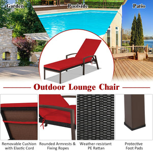 Sturdy steel construction for sturdiness and long lifespan<br>Durable and weather-resistant rattan is suitable for outdoor use<br>Backrest with 5 adjustable positions for an optimal experience<br>Handles on both sides offer extra support to your arms<br>M