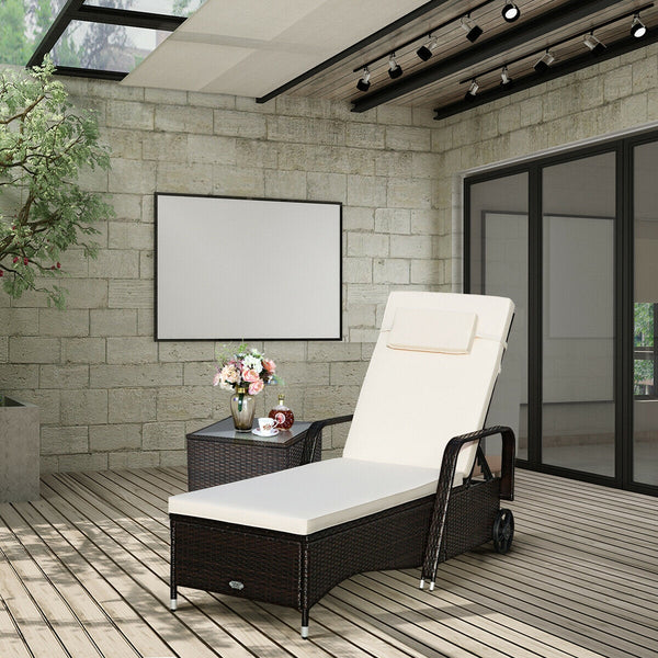 6-position adjustable backrest for recliner allows you to sit up  lean back  or lay down<br>Cushions are filled with thick sponge gives softness for ultimate seating comfort<br>High-quality PE rattan and solid metal frame are sturdy enough to withstand yo