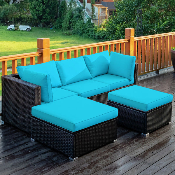 Sturdy steel structure provides strong stability and large bearing capacity<br>Durable and weather-resistant PE rattan provides a long service life<br>Lofty sponge padded seat and back cushions for more comfort and relaxation<br>Removable cushion cover wi