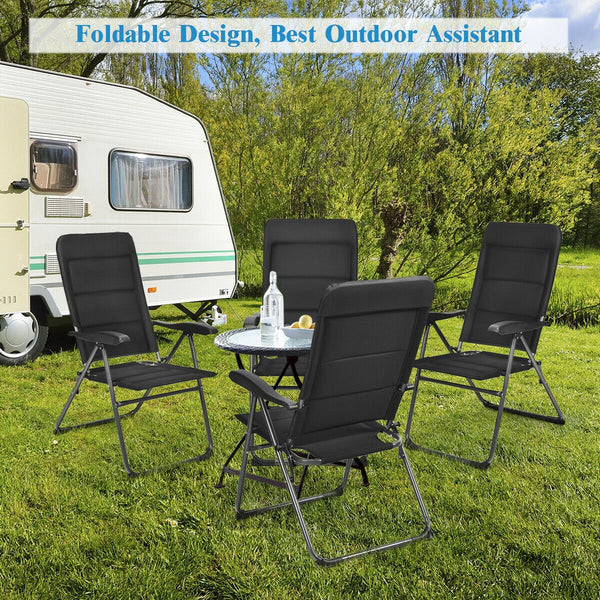 Made of steel frame and oxford fabric  this foldable sling chair can hold up to 300 lbs. Â  And the sponge design enhances its comfort for cozy sitting experience. Different from the traditional chairs  the backrest of this foldable chair can be adjusted 
