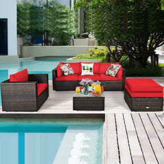 Durable rattan and sturdy steel materials are used to ensure a long lifespan <br>Thick and soft cushions for comfortable (pillows not included) <br>Removable and washable cushion cover with zipper <br>Free and flexible combination to meet your different n