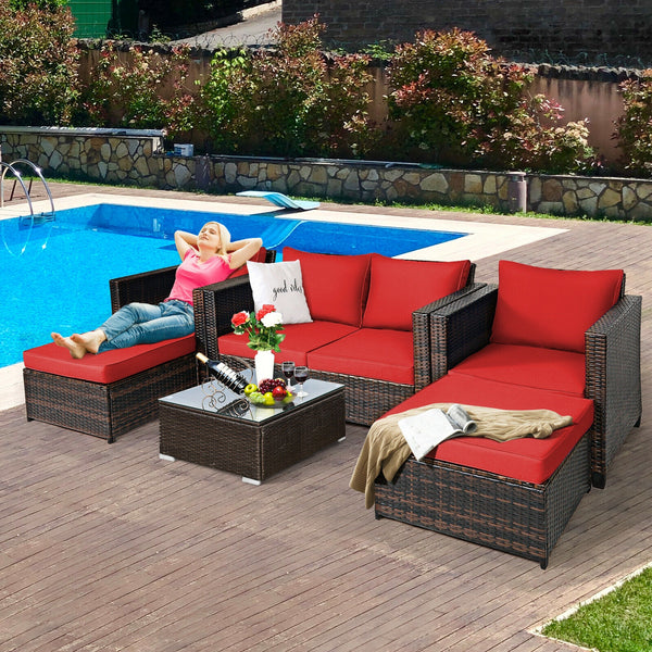 Durable and weather-resistant material can be used for a long time<br>Sturdy frame ensures strong stability and large bearing capacity<br>Removable cushion cover with zipper makes it convenient to clean<br>Soft sponge cushions and pillows provide more com