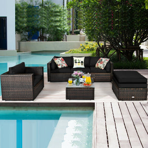 Durable rattan and sturdy steel materials are used to ensure a long lifespan <br>Thick and soft cushions for comfortable (pillows not included) <br>Removable and washable cushion cover with zipper <br>Free and flexible combination to meet your different n