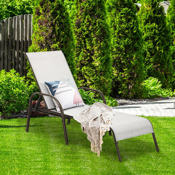 Don't leave the lounge chairs outside in raining days for prolonging its' using life <br>Made of Sun-proof and breathable fabric for long-lasting use <br>Powder coated steel frame provides sturdy support <br>Thick legs and anti-slip pads provide extra sta