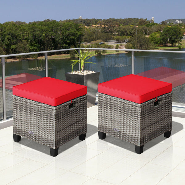 Â Can be used as additional seats with comfortable seat cushions<br>Â Ropes for keeping seat cushions with ottomans tightly<br>Â Serves as footstools for combining with other outdoor furniture<br>Â Waterproof and removable cushion covers for easy maintena