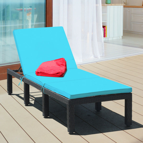 Durable hand-woven black PE rattan and steel frame for long time using<br>8 sturdy legs offer extra support and stability for you<br>Soft and thick cushion for comfortable seating<br>Cushion with navy and off white cushion cover<br>The cover of the cushio