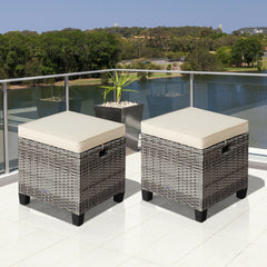 Â Can be used as additional seats with comfortable seat cushions<br>Â Ropes for keeping seat cushions with ottomans tightly<br>Â Serves as footstools for combining with other outdoor furniture<br>Â Waterproof and removable cushion covers for easy maintena