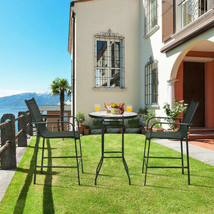 High quality tempered glass tabletop is studier and safer to use Water-wave surface adds a touch of elegance to your outdoors Breathable fabric for cool sitting experience even in the hot summer Brings ultimate comfort with comfortable armrests and footre