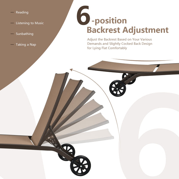 Heavy duty steel frame with anti-rust surface for steady performance Non-slip foot pads for additional stability and floor protection Avoid stuffiness with breathable and fast-drying fabric 6-position adjustable backrest for various demands Suitable for r