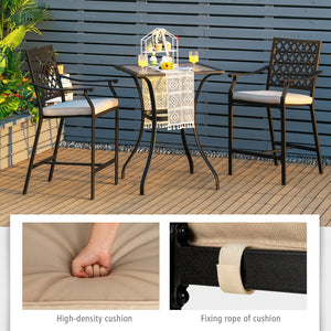 43" height fits well to most bar tables<br>Suitable for poolside  backyard  garden  and so on<br>Comfortable to sit with cozy backrest  armrests  and footrest<br>The soft cushion provides softness and coziness for you<br>Fix straps effectively avoid cushi