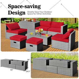 The full set comes in 4 separate packages  which might not arrive on the same day<br>8-piece seat for more creative combinations<br>Fetch different belongings with ease because of the practical coffee table<br>Sturdier and safer to use with high quality t