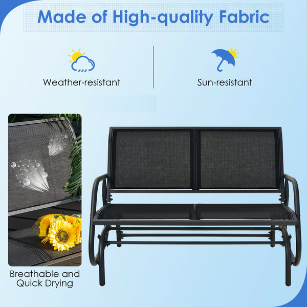 Made of solid steel which is rust-proof and waterproof for longer use <br>Breathable and durable fabric for comfortable seating experience <br>Smooth and gentle gliding system to make you relax <br>Can be placed on the ground steadily with stable base <br