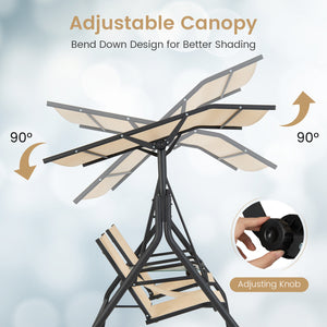 Made of high quality fabric that is breathable  fast drying and wear resistant  the outdoor patio swing chair is durable and comfortable to sit on. Â  Additionally  the heavy-duty spring hook as well as the strong steel frame ensure the stability and hold
