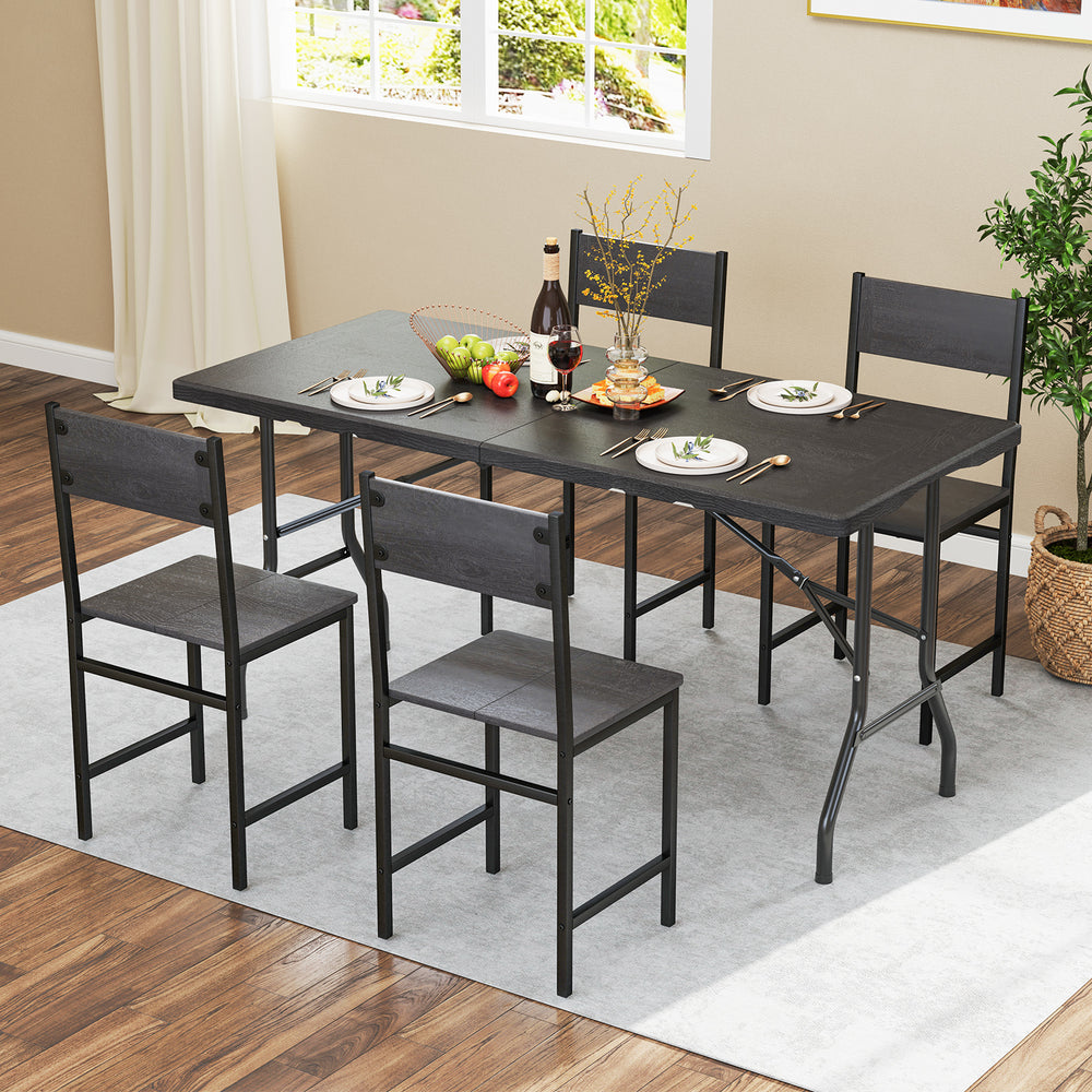 Portable and foldable design allows for easy storage and transportation<br>Convenient built-in handle ensures effortless mobility wherever you go<br>Crafted with a selected HDPE tabletop known for its durability<br>The mimic wood grain surface is wear-res