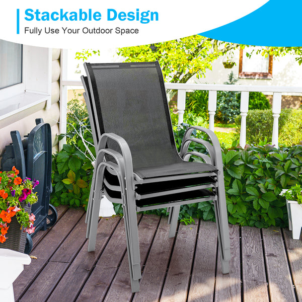 Suitable for 4 people to have a great meal<br>The tabletop can be expanded from 31.5â€ to 63â€ / 80 cm to 160 cm<br>The table is made of rustproof and all-weather aluminum<br>4 L-shaped fixing brackets and adjustable footpads for stability<br>Tilted bac