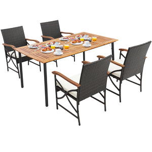 The product is delivered in 2/3 boxes and the arrival time may vary  each box contains the corresponding screw kits <br>The tabletop is made of acacia wood  weather-proof  water-repellent  durable <br>The thickened metal supporting legs with rustproof coa