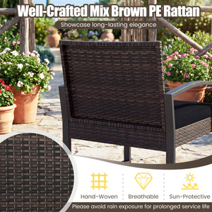 Well-crafted mix brown PE rattan offers sun resistance and timeless elegance<br>Versatile ottomans provide extra seating or side tables  and save floor space<br>Soft sponge cushions provide luxurious comfort for outdoor relaxation<br>Removable zippered co