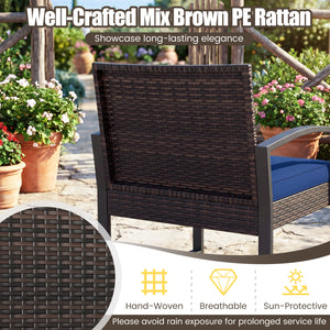 Well-crafted mix brown PE rattan offers sun resistance and timeless elegance<br>Versatile ottomans provide extra seating or side tables  and save floor space<br>Soft sponge cushions provide luxurious comfort for outdoor relaxation<br>Removable zippered co