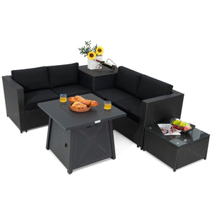 Ship in 4 boxes  may arrive on different days<br>2 bags of screws are packed in the different boxes (1 bag of screws in the fire pit table box and another bag of screws in the first sofa set box)<br>Make outdoor gatherings warmer with 50 000 BTU Â  Â <br>