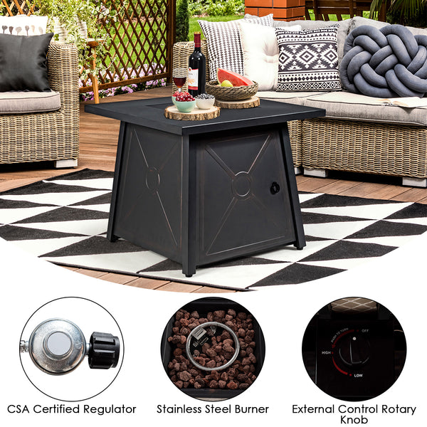 Ship in 4 boxes  may arrive on different days<br>2 bags of screws are packed in the different boxes (1 bag of screws in the fire pit table box and another bag of screws in the first sofa set box)<br>Make outdoor gatherings warmer with 50 000 BTU Â  Â <br>