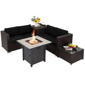 Â Deliver in 4 boxes  may not arrive on the same day<br>Â 2 bags of screws are packed in the different boxes (1 bag of screws in the fire pit table box and another bag of screws in the first sofa set box)<br>Â 1 fire pit table  1 coffee table  1 storage b