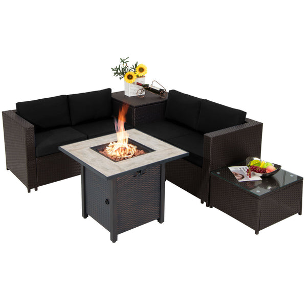 Â Deliver in 4 boxes  may not arrive on the same day<br>Â 2 bags of screws are packed in the different boxes (1 bag of screws in the fire pit table box and another bag of screws in the first sofa set box)<br>Â 1 fire pit table  1 coffee table  1 storage b