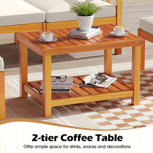Ensure reliable support thanks to its solid acacia wood<br>Add a natural beauty to your outdoor space<br>Splinter-free surface for smooth touch<br>Soft cushions with high-density sponges for optimal comfort<br>Removable and washable cushion covers for eas
