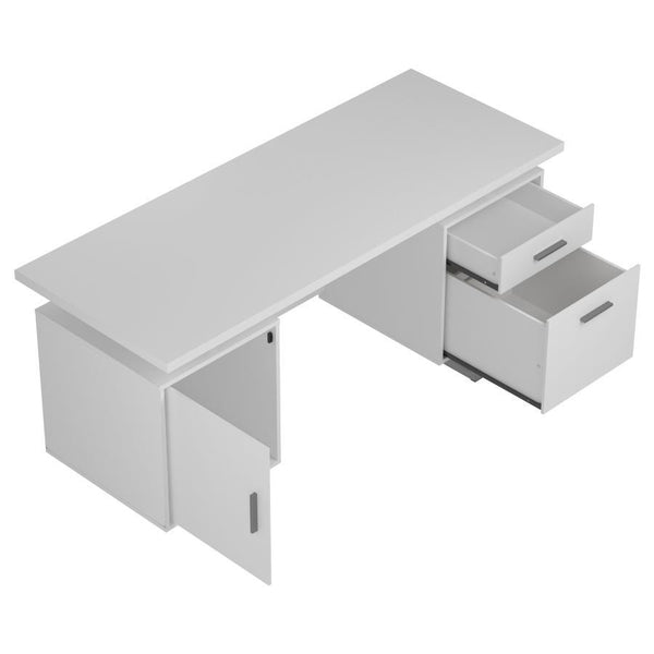 Lawtey - 2-Drawer Computer Desk - White High Gloss